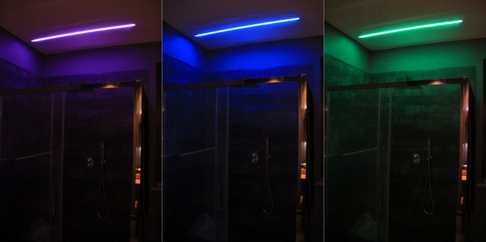 Illuminazione cabina doccia con cromoterapia RGB